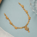Intricate Enamel with Peacock Gold Necklace