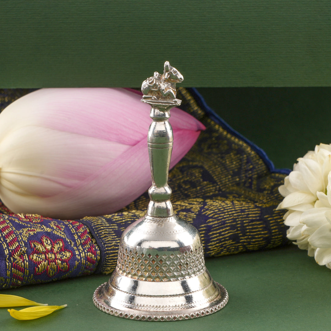 Traditional Nandi Silver Pooja Bell
