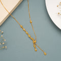 Classic Green Stone Tear Drop Design Gold Chain