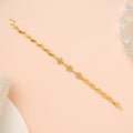 Tri Floral Oval Shape Link Gold Bracelet for Women