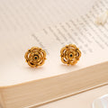 Elegant Floral Enamel Golden Kundan Stud