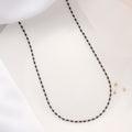 Trendy Black Beads Silver Chain