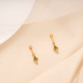 Conch Shell Design with Green Stone Golden Koppu