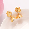 Traditional White Stone Golden Jhumkas