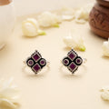 Royal Ruby Antique Floral Silver Toe Ring