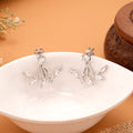 Classic Leaves Drop Silver Jacket Earrings