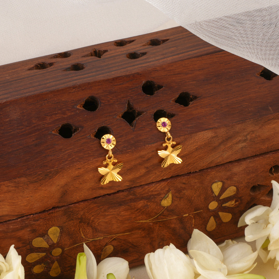 Butterfly Bliss Gold Drop Earrings