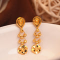 Gold Small Floral Danglers with Bead Links