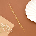 Circle Heart Shape Casting Golden Bracelet