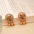 Navarathana Stone Round Pattern Golden Stud