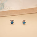 Cute Toy Enamel Silver Stud