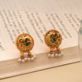 Ethnic Antique Golden Pearl Peacock Earrings