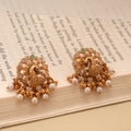 Antique Golden White Stone Peacock Studs