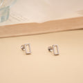 Fancy Square Shaped Silver Stud
