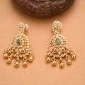 Beautiful Emerald Center White Stone Earrings