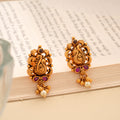 Heritage Peacock with Golden Pearl Drops Earring