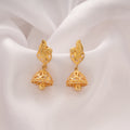 Gorgeous Leaf Pattern Golden Jhumka
