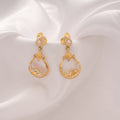 Elegant Golden Loop Drop Earrings