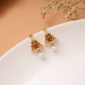 Antique Goddess Amman Pearl Drops Golden Earring