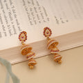 Vintage Colour Stone Layered Golden Jhumka