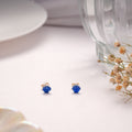 Tiny Blue Seashell Silver Stud