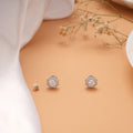 Sparkling Star White Stone Silver Stud
