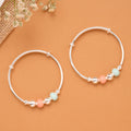 Mint Green & Peach Bead Baby Silver Bangle