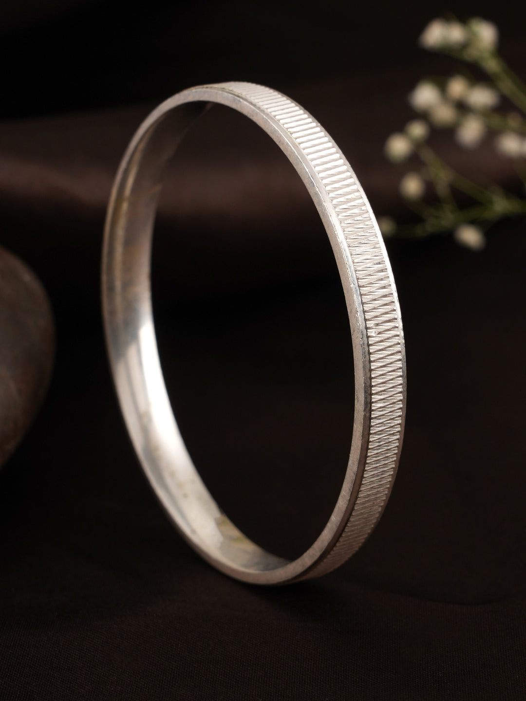 Cross Pattern Design Silver Men's Kada