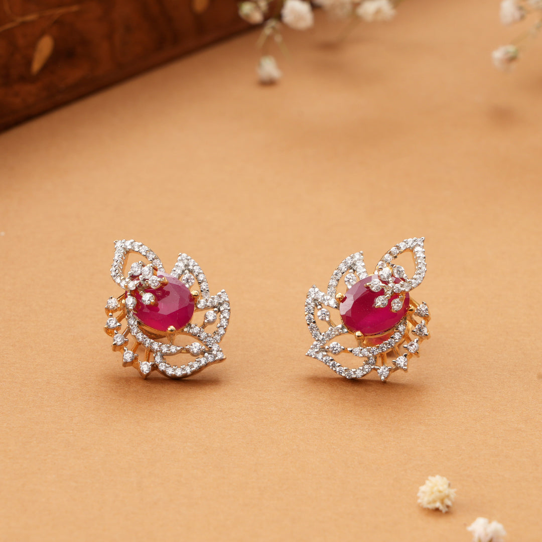Sparkle Swarovski with Single Ruby Stud