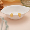 Premium Gold Delicate Oval Mesh Stud