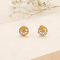 Delightful Clover Leaf Golden Stud