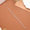 Baby Pink Rectangular Stone Silver Women’s Bracelet