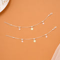 Multicolour Tri Floral Fancy Silver Baby Anklets