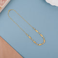 Stylish Textured Gold Oval Link Necklace