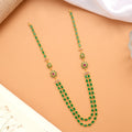 Dual Floral Emerald Stone Layer Golden Haram