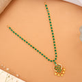 Green Emerald Stone Pendant Golden Necklace