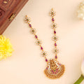 Floral with Lakshmi Golden Drops Necklace