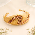 Two Tone Beaded Women's Gold Kada