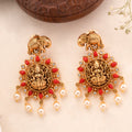 Antique Lakshmi Elephant with Pearl Drop Earring