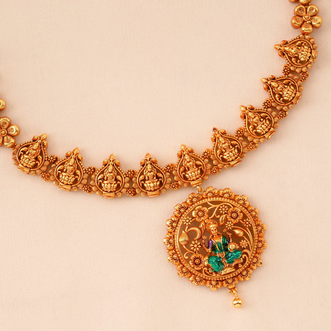 Royal Lakshmi Pendant Nagas Necklace