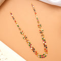 Colourful Dual Flower Layered Golden Necklace