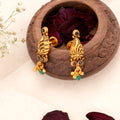 Antique Leaf with Golden Balls Earring