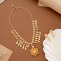 Blooming Flower Golden Casting Necklace Set