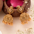 Nagas Floral Lakshmi Golden Bead Jhumkas