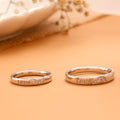 Fancy Love Engraved Silver Couples Ring