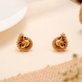Traditional Golden Studs with Peacock Design