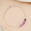 Purple Gradient Beaded Baby Silver Bracelet