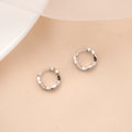 Elegant Silver Twist Hoop Stud