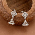 Square Shape White Stone Silver Jimikki