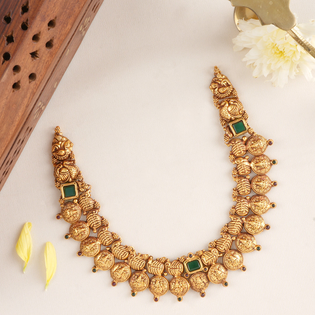 Halo Emerald with Lakshmi Nagas Necklace